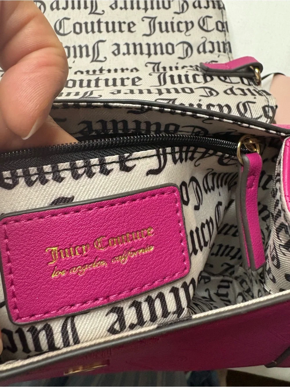 Juicy Couture Black Quilted Bow Shoulder Bag with Heart Charm